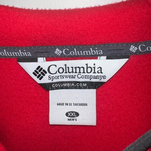 Columbia Mens Red 1/4 Zip Fleece Pullover Sweatshirt Sz XXL - Picture 3 of 7